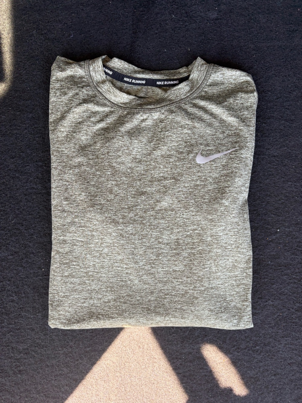 Nike Heathered Olive-Grey Dri-FIT Long Sleeve Performance Tee